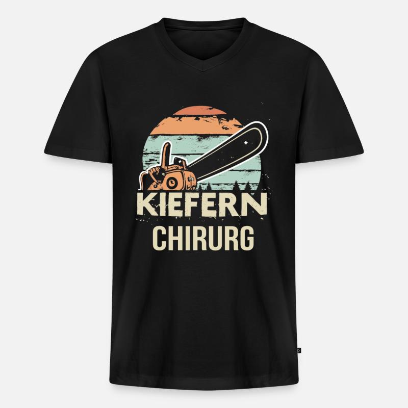 Kiefernchirurg - Männer Premium Bio T-Shirt mit V-Ausschnitt - Schwarz