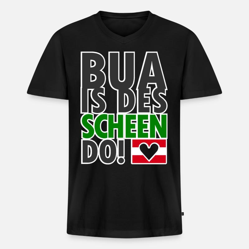 Austrian dialect Dialect Nice - Men's Premium Organic T-shirt with V-neck - black