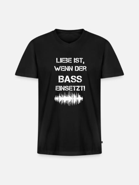 Electro bass music - Men's Premium Organic T-shirt with V-neck - black