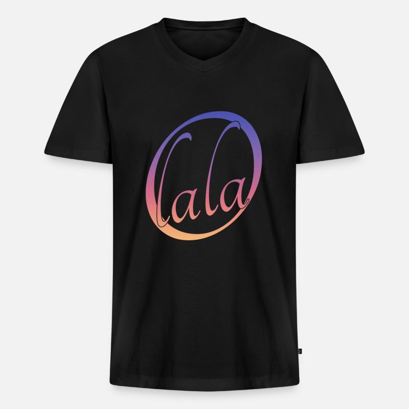 O lala - Männer Premium Bio T-Shirt mit V-Ausschnitt - Schwarz