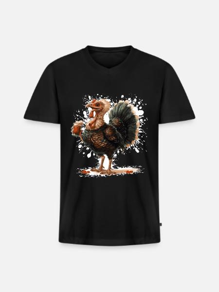 Truthan Beer Funny - Men's Premium Organic T-shirt with V-neck - black