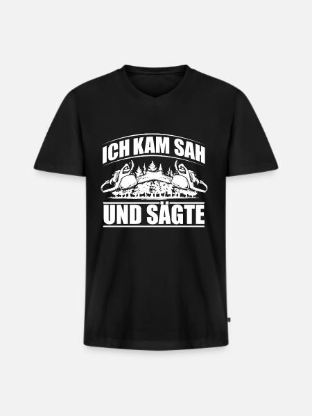 TRÅDSÆG KÆNSAVÆG GIFT FOREST FÖRSTER PROFESSION - Premium økologisk T-shirt med V-hals til mænd - sort