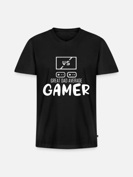 Great Father Average Player Suitable - Men's Premium Organic T-shirt with V-neck - black