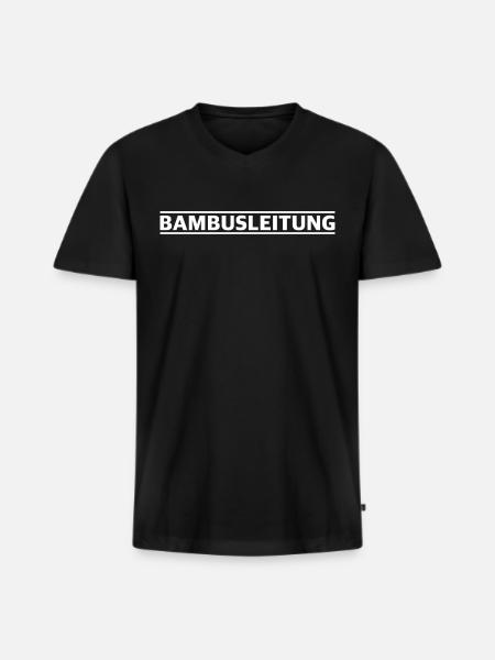 Bambusleitung | YouTuber, Jugendsprache, - Männer Premium Bio T-Shirt mit V-Ausschnitt - Schwarz