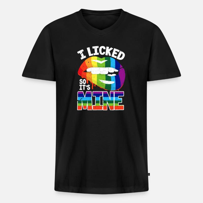 LGBT - Männer Premium Bio T-Shirt mit V-Ausschnitt - Schwarz