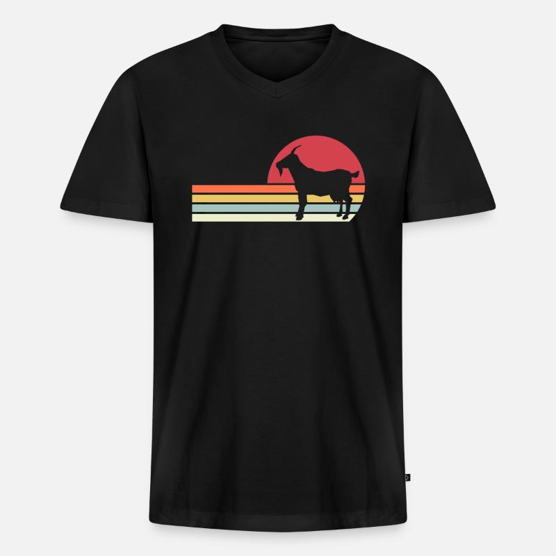 Ziege - Männer Premium Bio T-Shirt mit V-Ausschnitt - Schwarz