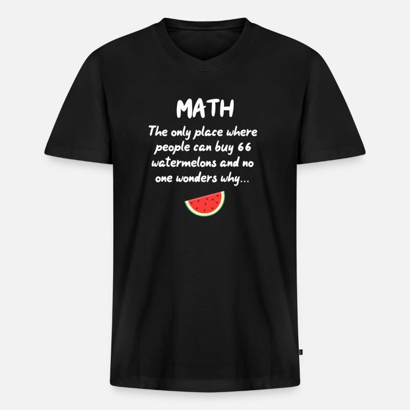 Mathe - Männer Premium Bio T-Shirt mit V-Ausschnitt - Schwarz