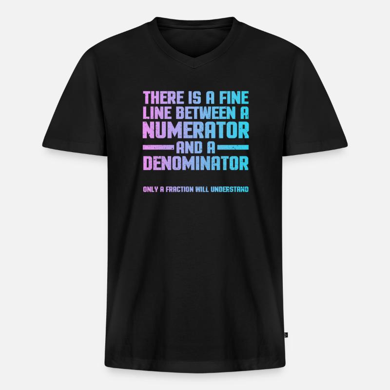 Mathe - Männer Premium Bio T-Shirt mit V-Ausschnitt - Schwarz