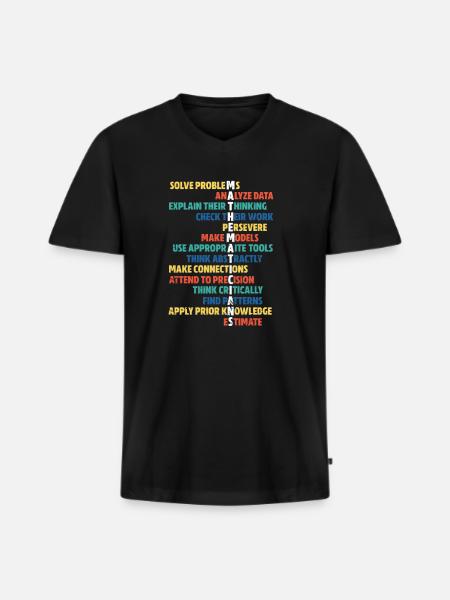 math - T-shirt encolure en V Premium bio Homme - noir