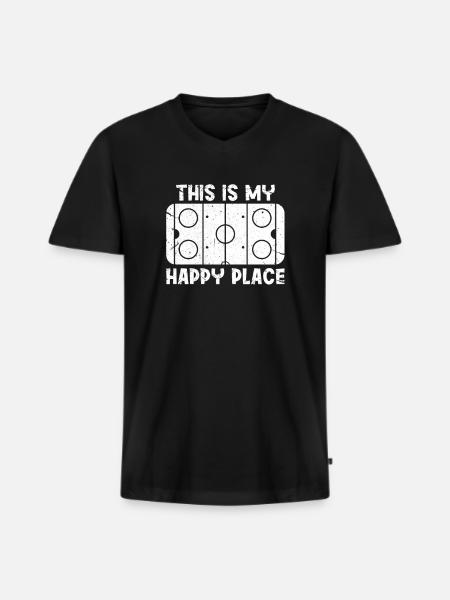 ice Hockey - Men's Premium Organic T-shirt with V-neck - black