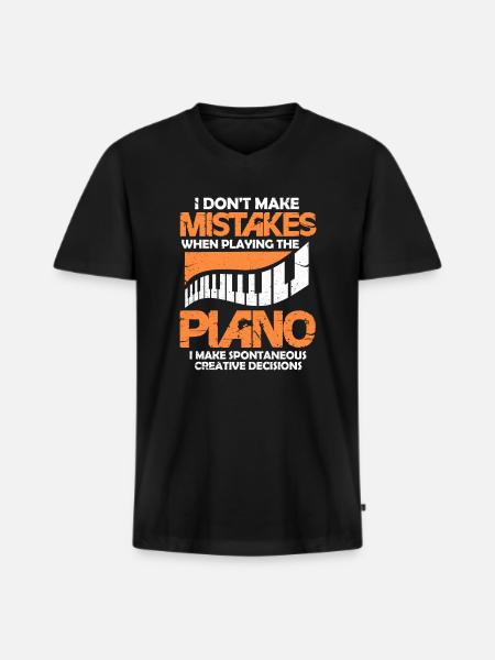 piano - Men's Premium Organic T-shirt with V-neck - black