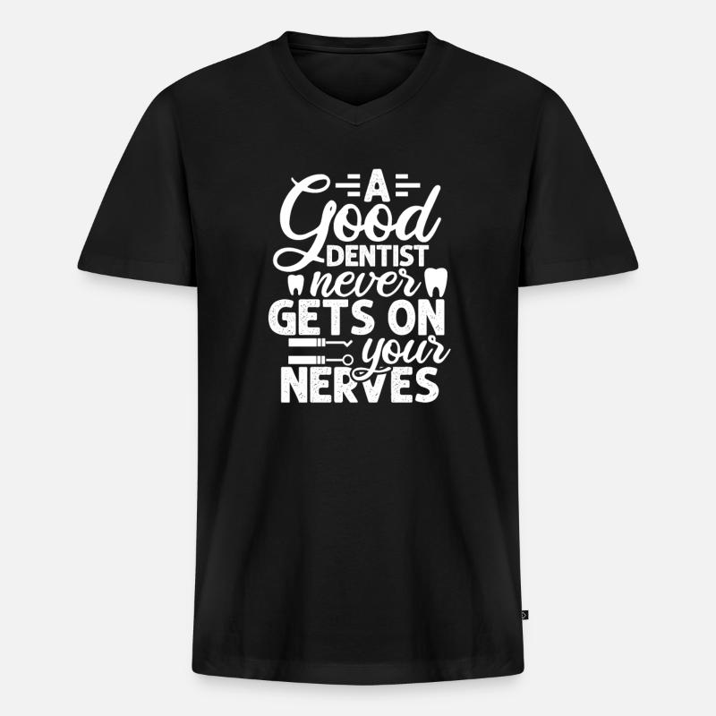 Zahnarzt - Männer Premium Bio T-Shirt mit V-Ausschnitt - Schwarz