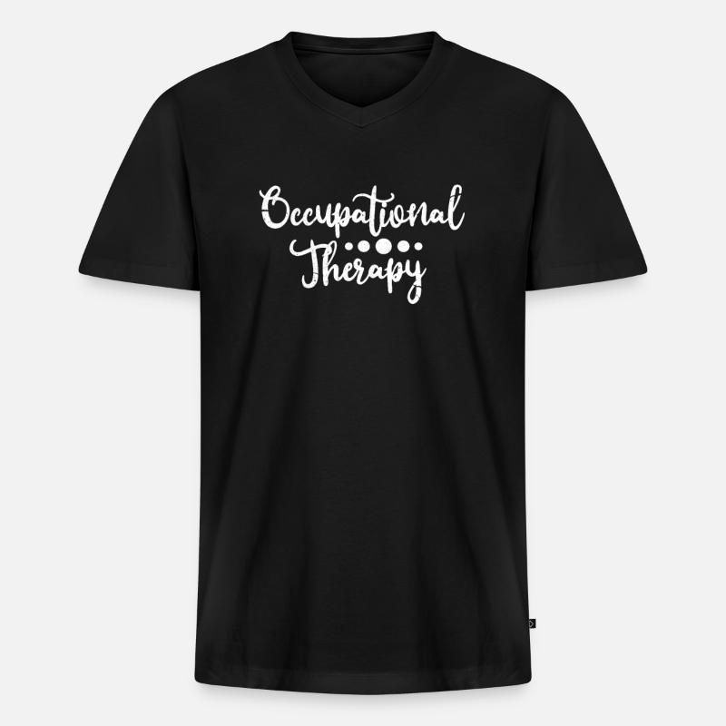 Ergotherapeut - Männer Premium Bio T-Shirt mit V-Ausschnitt - Schwarz