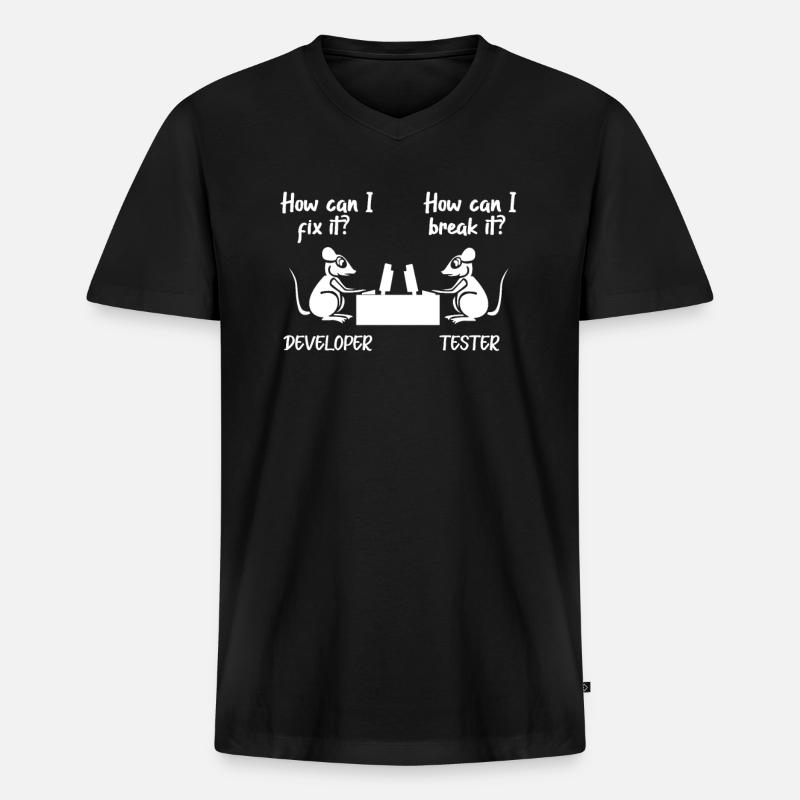 Softwareentwickler Programmierer Software - Männer Premium Bio T-Shirt mit V-Ausschnitt - Schwarz