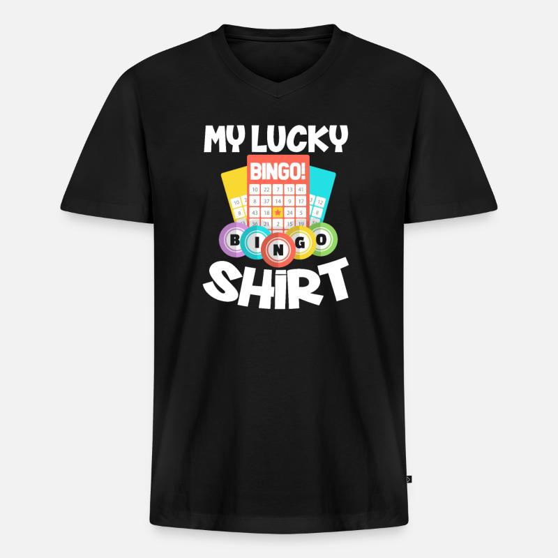 Bingo - Männer Premium Bio T-Shirt mit V-Ausschnitt - Schwarz
