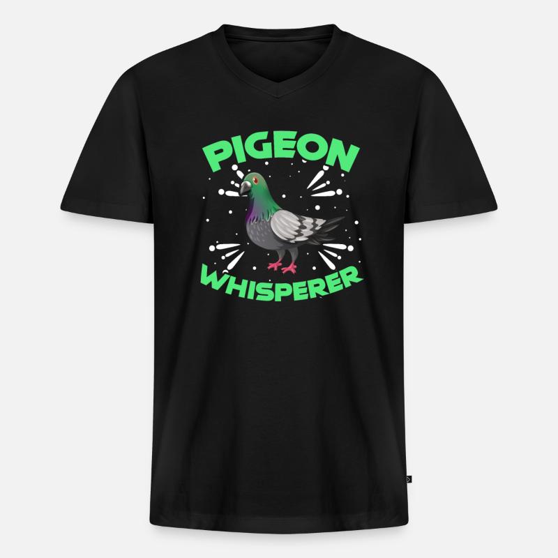 Taube - Männer Premium Bio T-Shirt mit V-Ausschnitt - Schwarz
