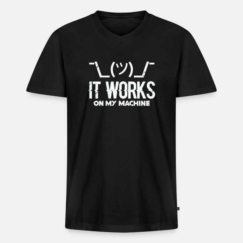 Programmierer - Männer Premium Bio T-Shirt mit V-Ausschnitt - Schwarz