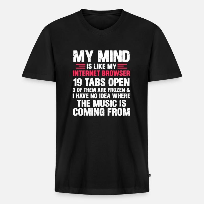 Internet thought programmer nerd gift - Men's Premium Organic T-shirt with V-neck - black