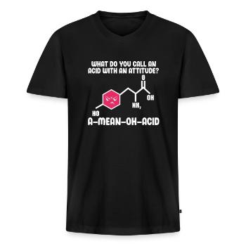 Cadeau de laboratoire de chimie science physique science science - T-shirt encolure en V Premium bio Homme - noir - Devant - Nico (187cm)