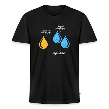 science - Men's Premium Organic T-shirt with V-neck - black - Front - Nico (187cm)