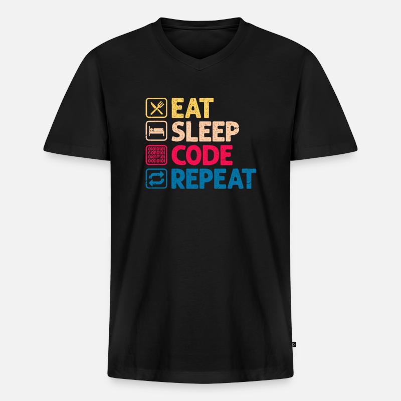 Programmer - Men's Premium Organic T-shirt with V-neck - black