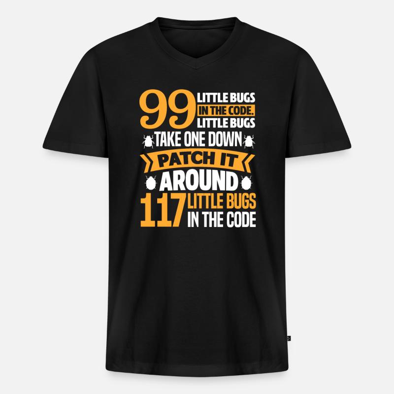 Programmeur code cadeau codeur informatique - T-shirt encolure en V Premium bio Homme - noir
