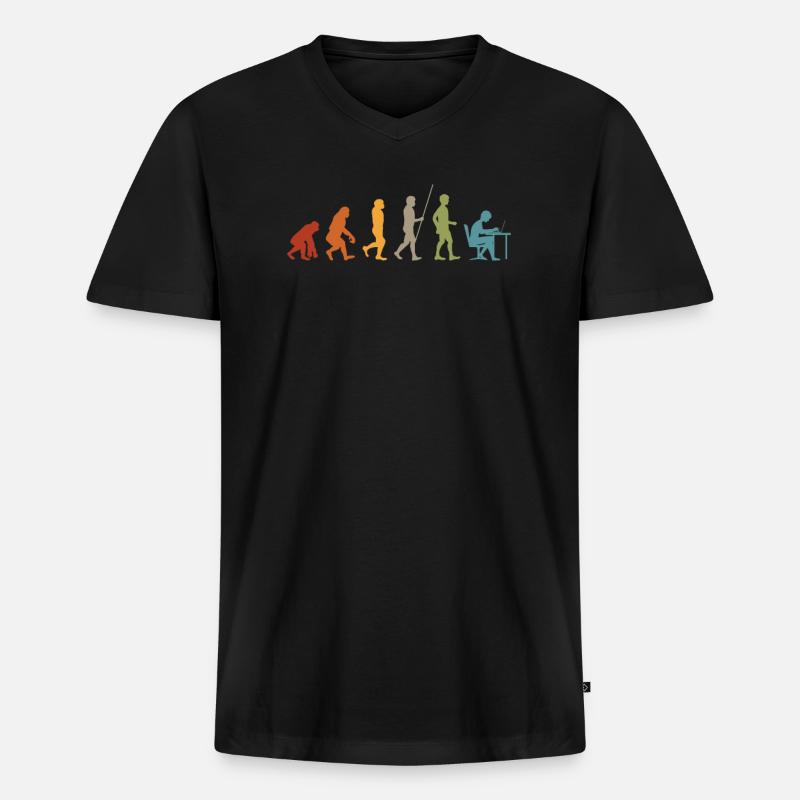 Programmer evolution - Men's Premium Organic T-shirt with V-neck - black