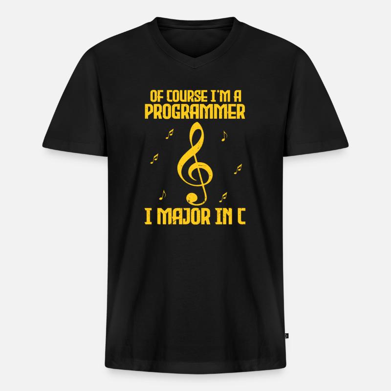 Programmierer - Männer Premium Bio T-Shirt mit V-Ausschnitt - Schwarz