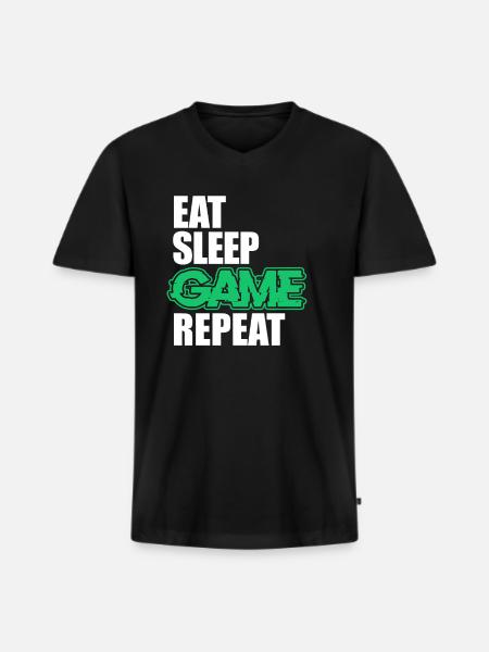 Gaming - T-shirt encolure en V Premium bio Homme - noir