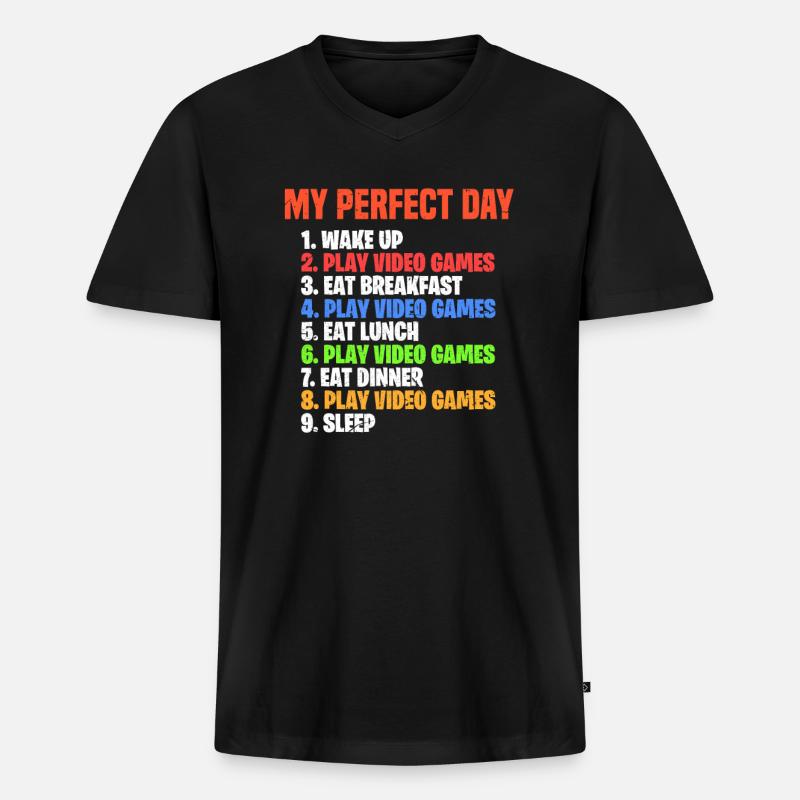 Gaming - Männer Premium Bio T-Shirt mit V-Ausschnitt - Schwarz