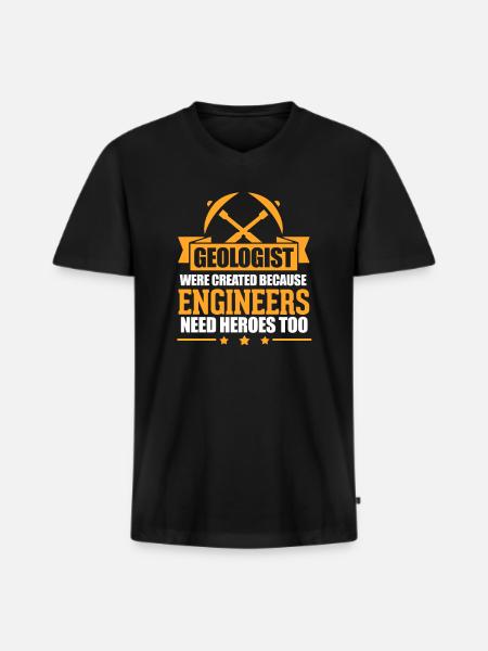geology - Men's Premium Organic T-shirt with V-neck - black