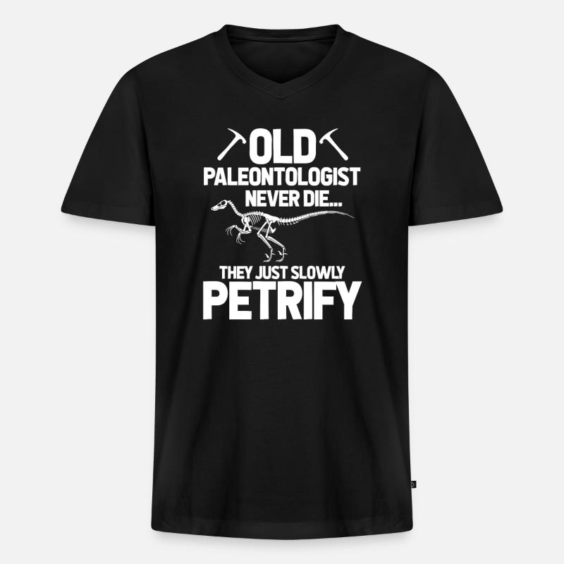 paleontology - Men's Premium Organic T-shirt with V-neck - black