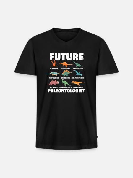 paleontology - Men's Premium Organic T-shirt with V-neck - black