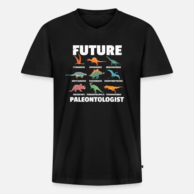 paleontology - Men's Premium Organic T-shirt with V-neck - black