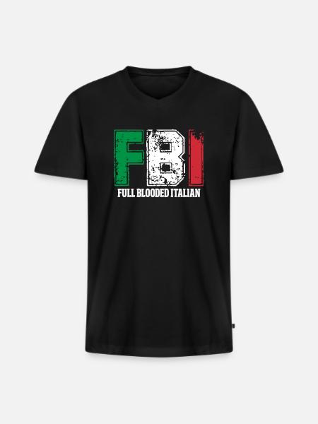 Italian - Men's Premium Organic T-shirt with V-neck - black