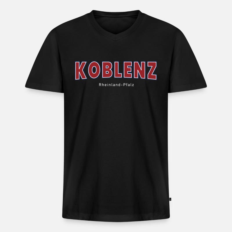 Koblenz - Männer Premium Bio T-Shirt mit V-Ausschnitt - Schwarz