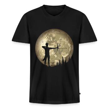archery - Men's Premium Organic T-shirt with V-neck - black - Front - Nico (187cm)