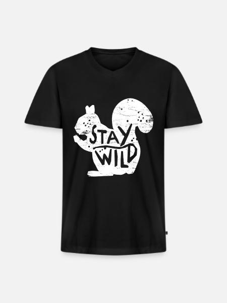 squirrel - Men's Premium Organic T-shirt with V-neck - black