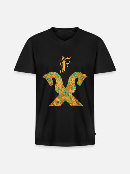pferdegiebel e 95 f - Männer Premium Bio T-Shirt mit V-Ausschnitt - Schwarz