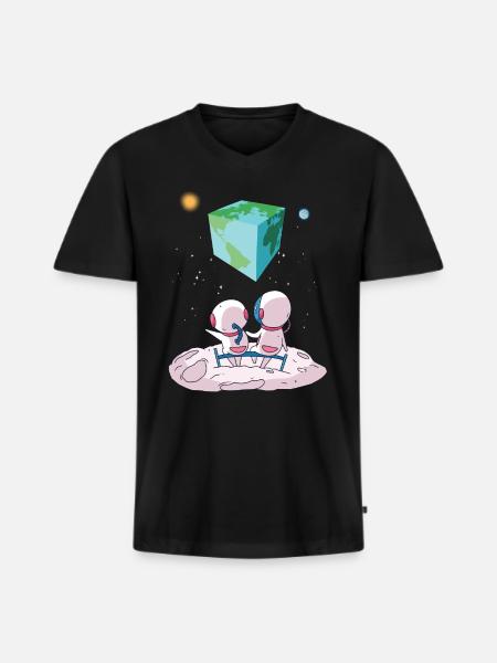 The earth is a cube - Men's Premium Organic T-shirt with V-neck - black