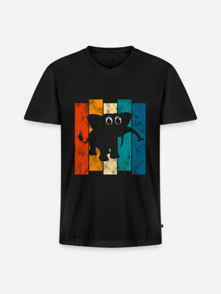Eléphant éléphant pour enfants - T-shirt encolure en V Premium bio Homme - noir
