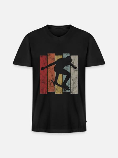 Skateboarder Skateboard Skater Skate Skateing - Men's Premium Organic T-shirt with V-neck - black