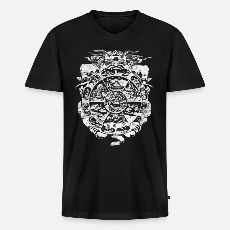 samsara - Männer Premium Bio T-Shirt mit V-Ausschnitt - Schwarz