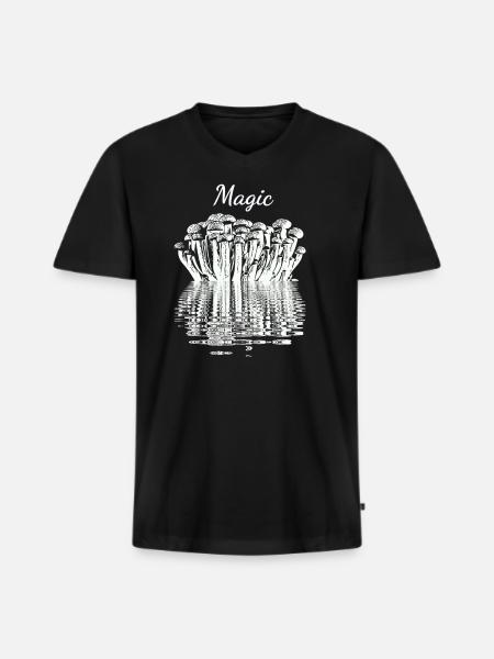 Magic mushrooms - Men's Premium Organic T-shirt with V-neck - black