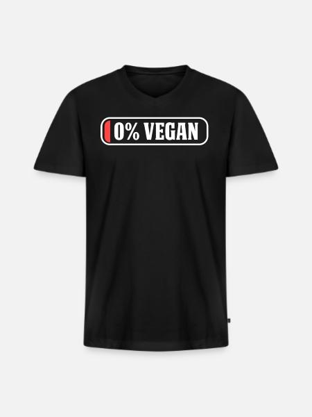 Végétalien végétalien - T-shirt encolure en V Premium bio Homme - noir
