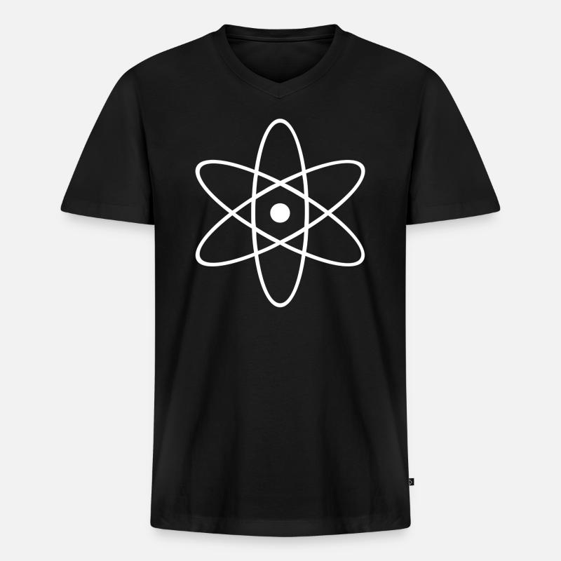 Atom - Männer Premium Bio T-Shirt mit V-Ausschnitt - Schwarz