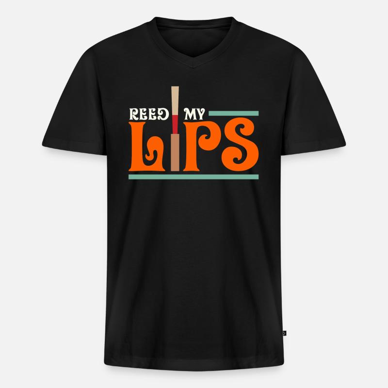 Oboe - Männer Premium Bio T-Shirt mit V-Ausschnitt - Schwarz
