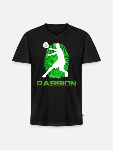 Padel - Men's Premium Organic T-shirt with V-neck - black