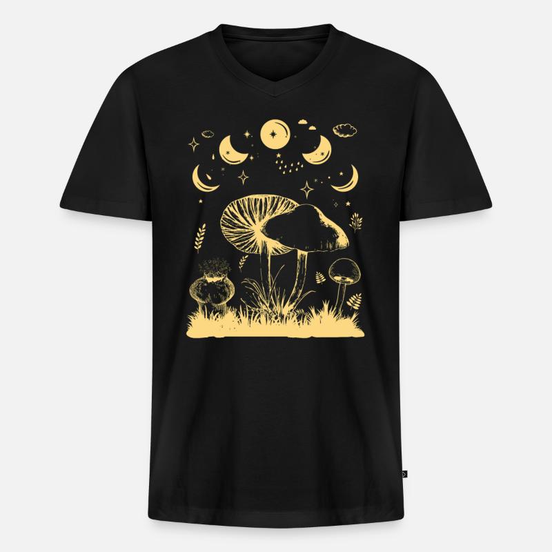 Nur eine Phase - Vom Mond - Männer Premium Bio T-Shirt mit V-Ausschnitt - Schwarz