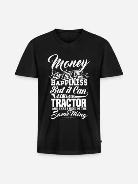 MONEY AND TRACTOR - Men's Premium Organic T-shirt with V-neck - black